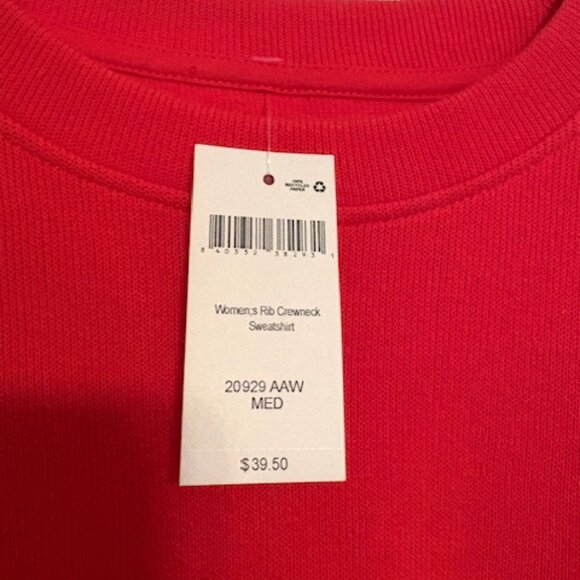 Duluth Trading Women's Salmon Crewneck Ribbed Sweatshirt Medium w/Tag - Picture 4 of 4